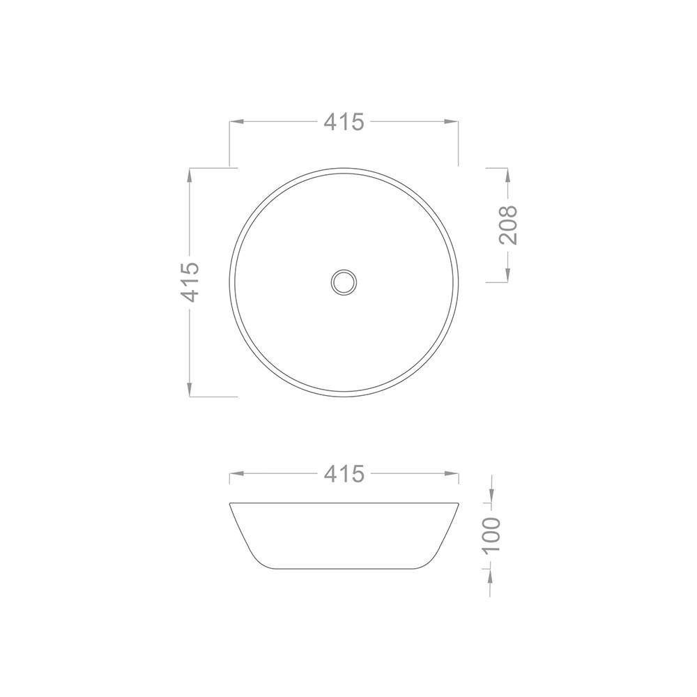 Mat Siyah Altın Çanak Lavabo 42cm