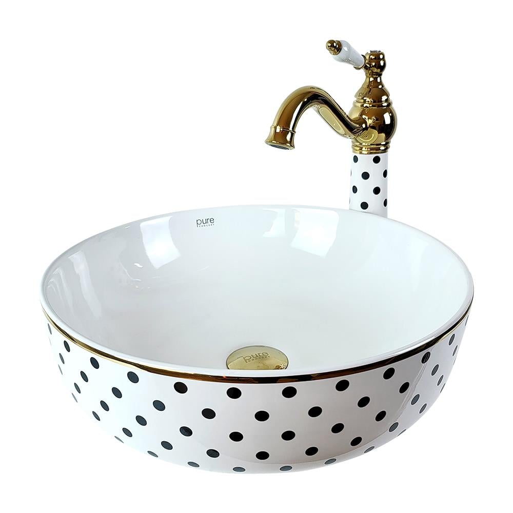 Puantıye Beyaz Sıyah Çanak Lavabo Bw-175 BW-175