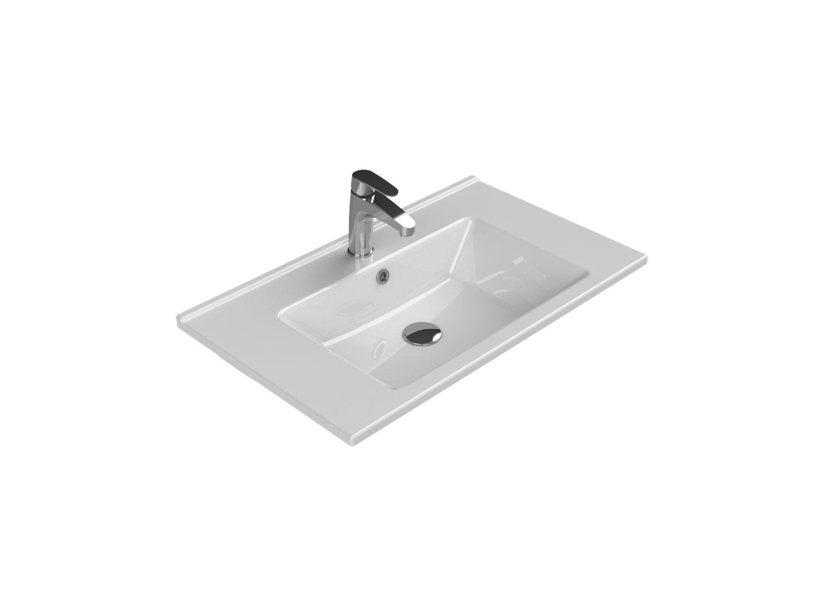 Cerastyle Turkuaz Arte Etajerli Lavabo 75X45 Cm