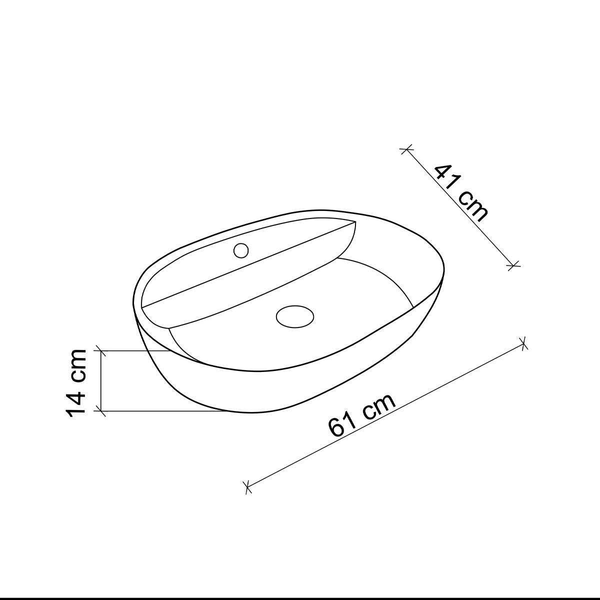 E-2114M1 Tezgah Üstü Lavabo Beyaz Mermer Desenli