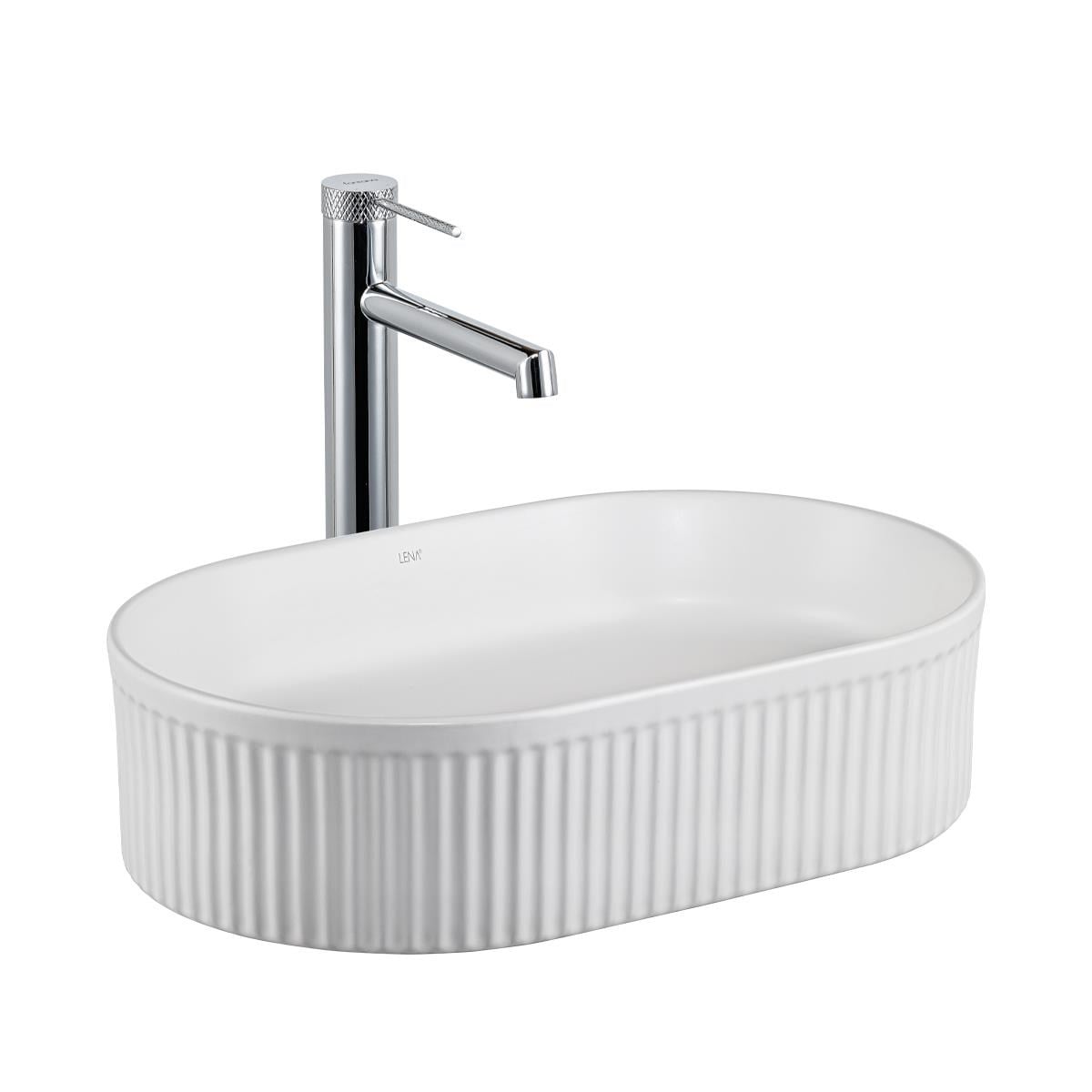 E-W1002MB Tezgah Üstü Mat Beyaz Lavabo