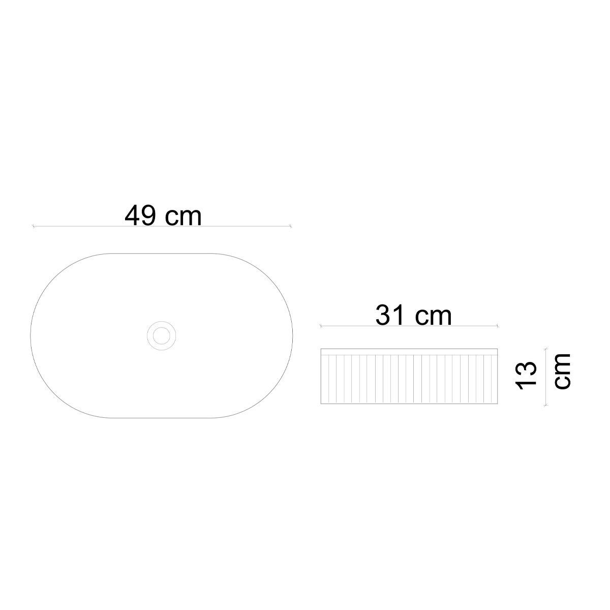 E-W1002MB Tezgah Üstü Mat Beyaz Lavabo