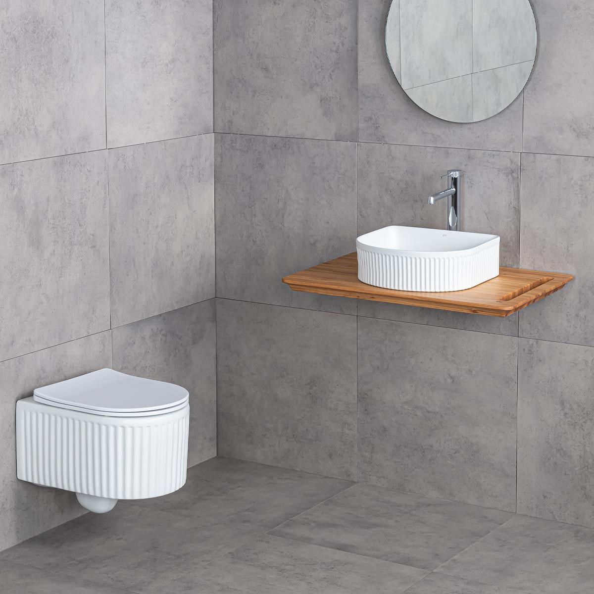 E-W1005MB Tezgah Üstü Lavabo Mat Beyaz