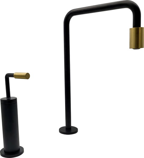 Pure Elıte Lüx Sıyah Gold Lavabo Armatürü Elg-112 ELG-112