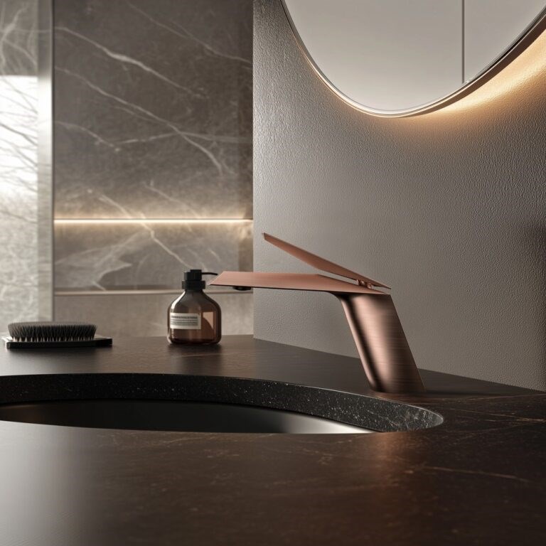 Neo Fırçalanmış Bronz Lavabo Bataryası