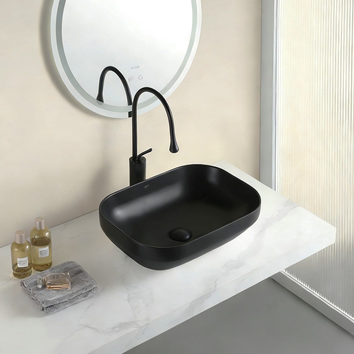 EY-4740MS Mat Siyah Tezgah Üstü Lavabo