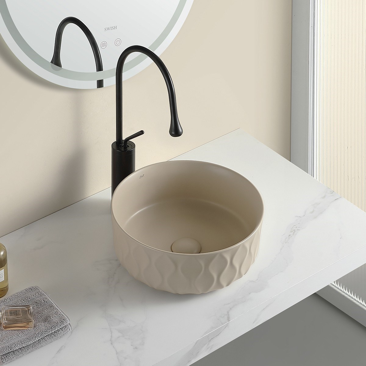 EY-4750MK Mat Cappucino Tezgah Üstü Lavabo