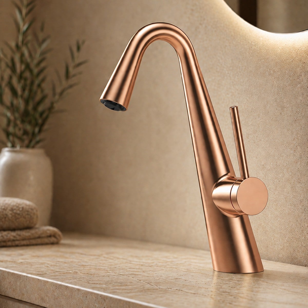 FG-4513 Parlak Rose Lavabo Bataryası
