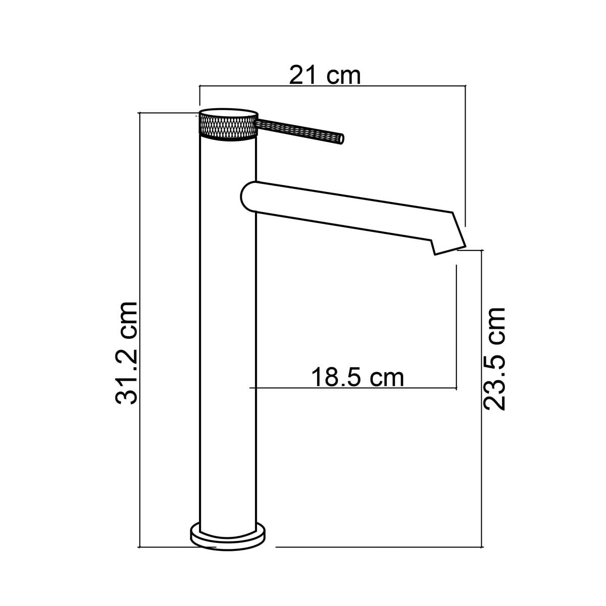 FJ-1027 Mat Füme Yüksek Lavabo Bataryası