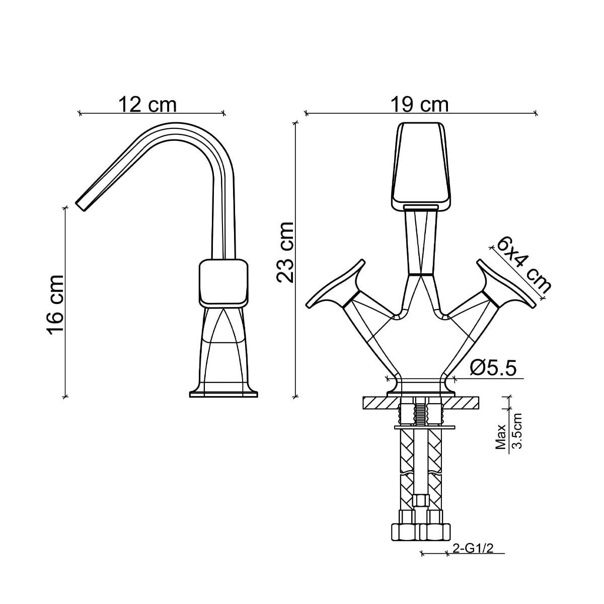 FK-1012 Altın Lavabo Bataryası