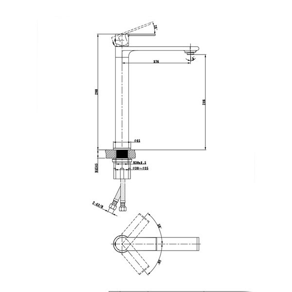 FM-2325 Siyah Lavabo Bataryası