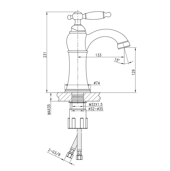 FM-1412 Altın Lavabo Bataryası