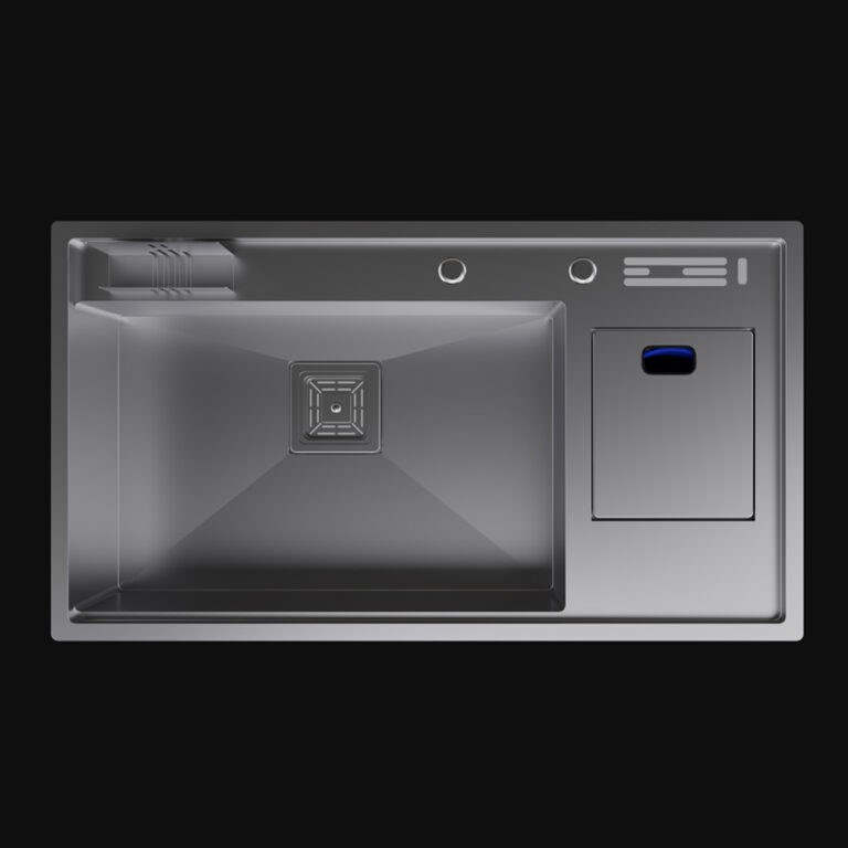 Inox 86x49 Tek Göz Çöp Kovalı Paslanmaz Çelik Eviye KTC-103