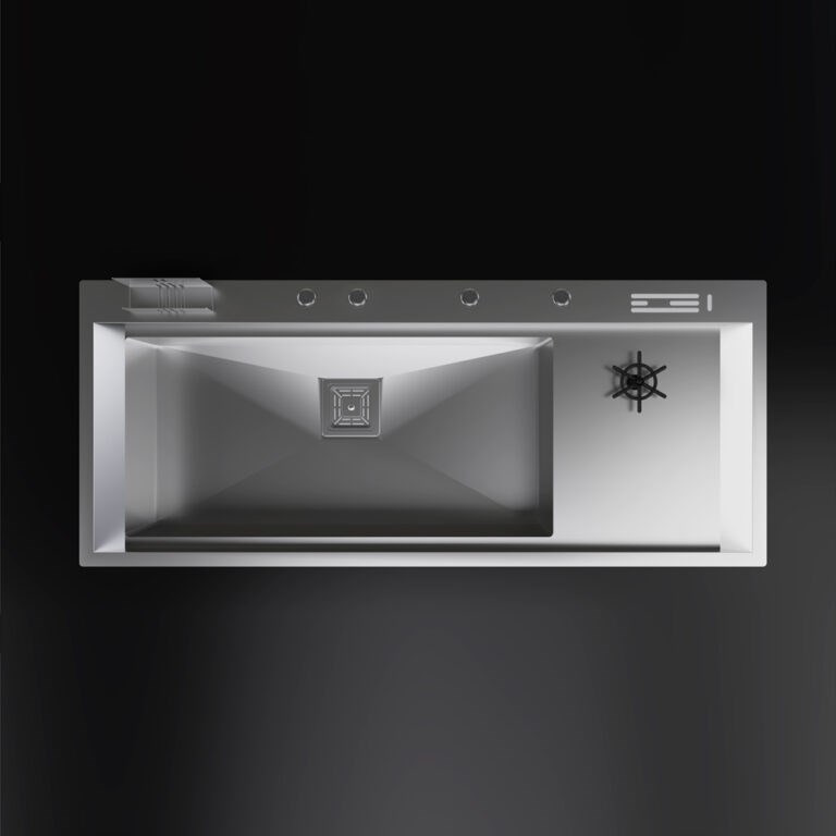 Inox 118x50 Tek Göz Bardak Yıkamalı Paslanmaz Çelik Eviye