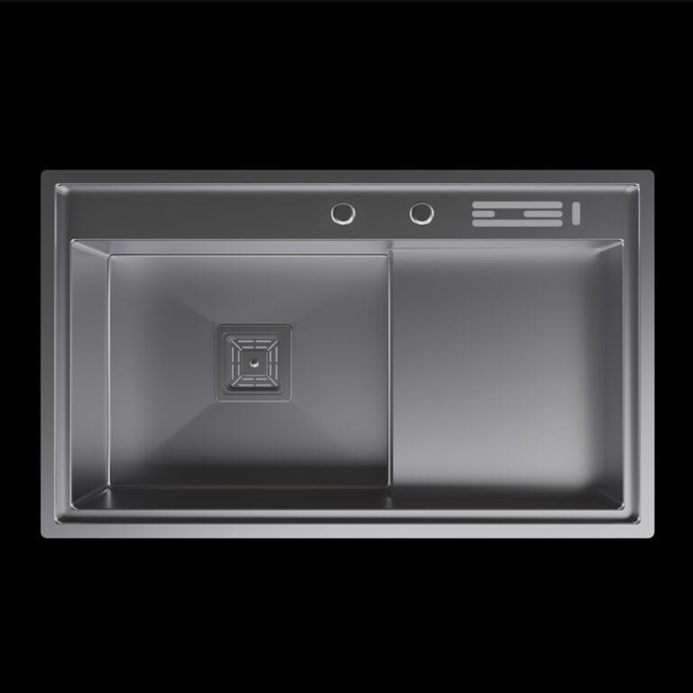 Inox 80x48,5 Çift Göz Bardak Yıkamalı Paslanmaz Çelik Eviye