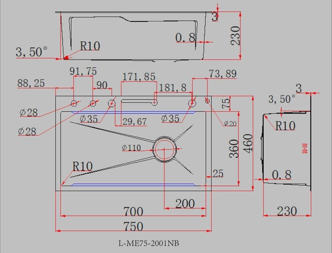 Lena Nano Black-Siyah Mutfak Evye Seti(Batarya Dahil)