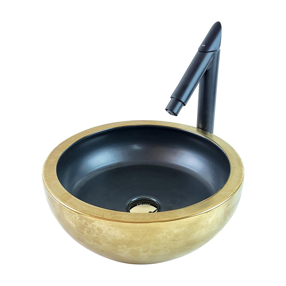 Pure Mat Gold Sıyah Çanak Lavabo Mg-101