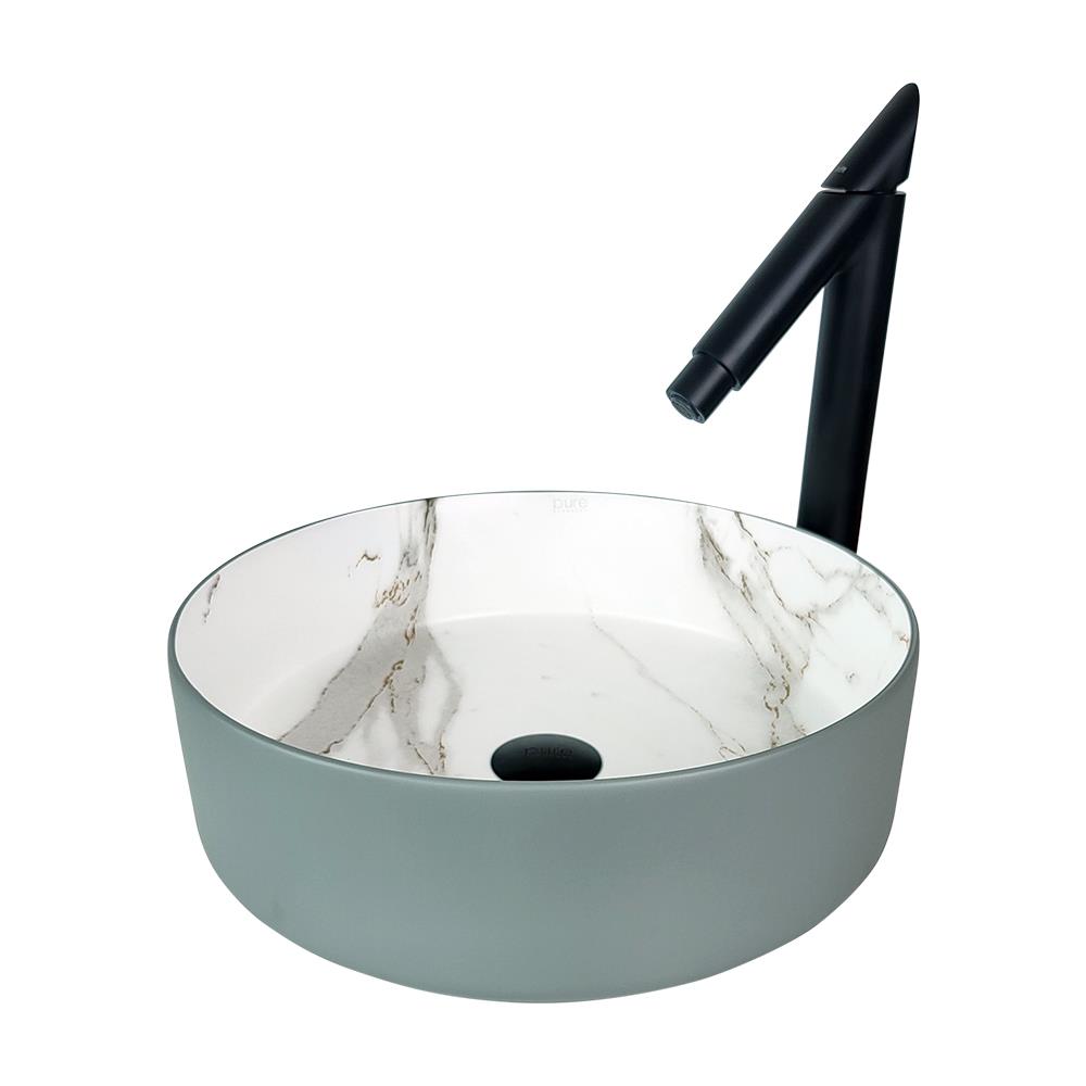 Faralya Mat Grı Calacatta Çanak Lavabo Mr-119 MR-119