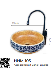 Pure Asos Dekoratif Tezgah Üstü Çanak Lavabo Hnm-103