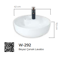 Beyaz Tezgah Üstü Çanak Lavabo