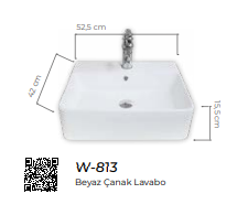 Beyaz Tezgah Üstü Çanak Lavabo