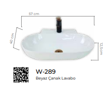 Pure Beyaz Tezgah Üstü Çanak Lavabo W-289
