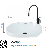 Beyaz Yarı Ankastre Çanak Lavabo