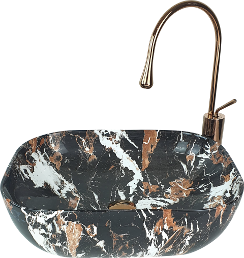 Siyah Tiger Eye Çanak Lavabo