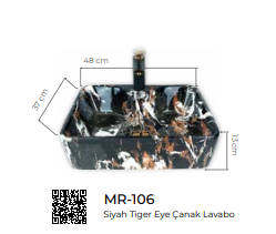 Siyah Tiger Eye Çanak Lavabo