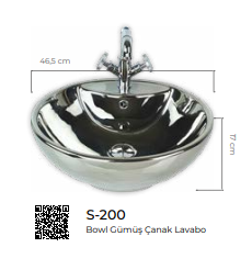Pure Bowl Platin Tezgah Üstü Çanak Lavabo S-200
