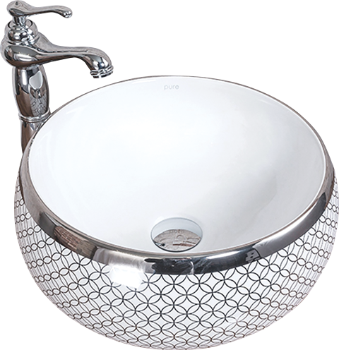 Circular Platin Beyaz Çanak Lavabo