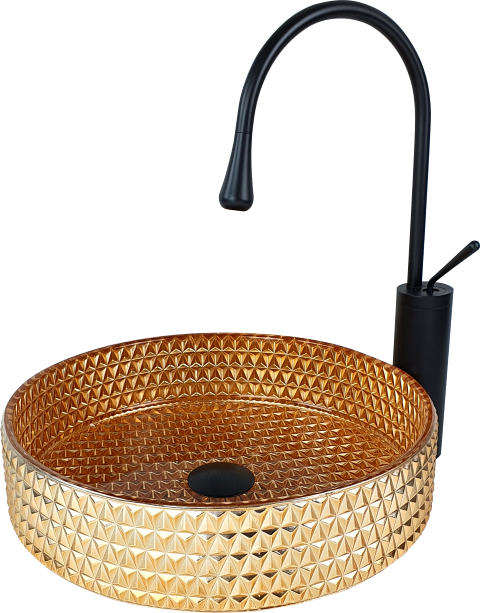 Dekoratif Altın Cam Lavabo