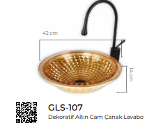 Alder Dekoratif Altın Cam Lavabo