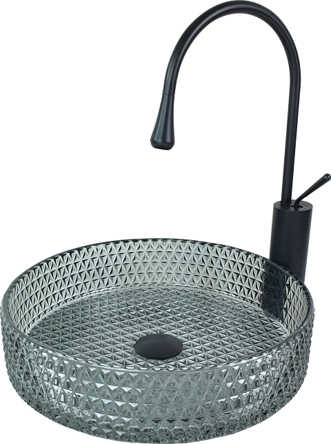 Dekoratif Gümüş Cam Lavabo