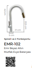 Emr Beyaz Altın Spiralli Mutfak Eviye Bataryası