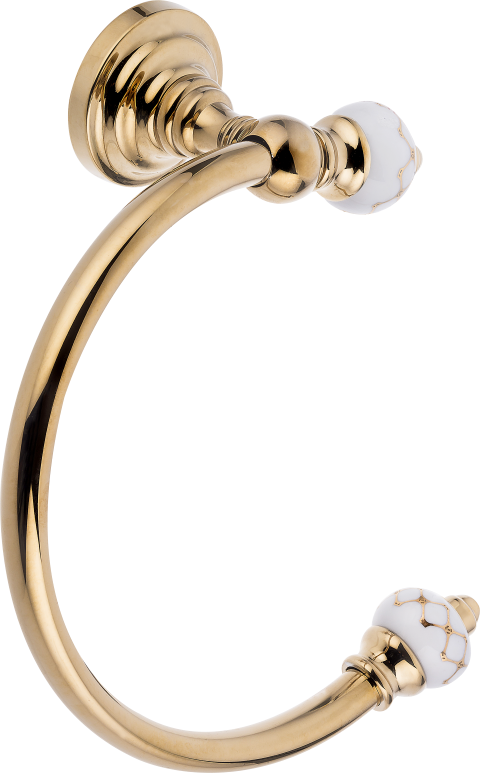 Pure Geometrik Beyaz Altın / Pvd Gold Halka Havluluk Aks-107 AKS-107