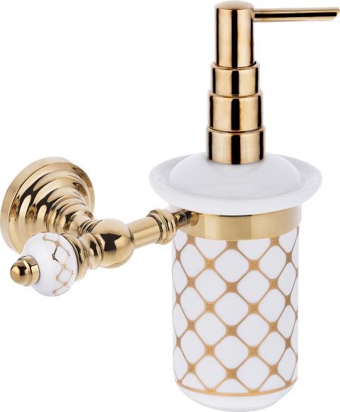 Pure Geometrik Beyaz Altın / Pvd Gold Montajlı Sıvı Sabunluk Aks-102 AKS-102