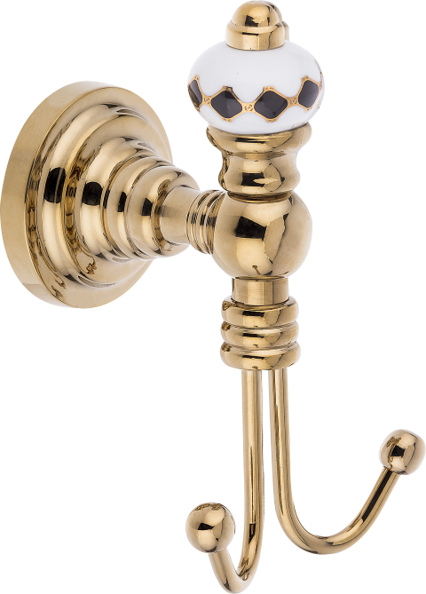 Pure Geometrik Siyah Altın / Pvd Gold İkili Askılık Aks-205 AKS-205