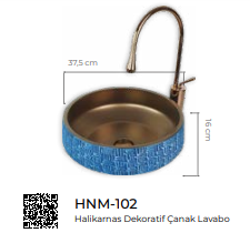 Pure Halikarnas Dekoratif Tezgah Üstü Çanak Lavabo Hnm-102