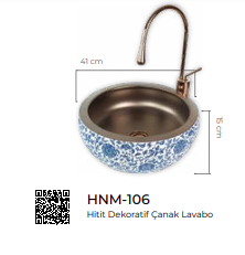 Pure Hitit Dekoratif Tezgah Üstü Çanak Lavabo Hnm-106