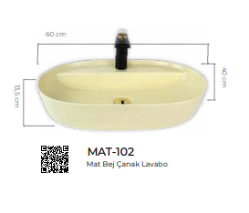 Mat Bej Çanak Lavabo