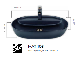 Mat Siyah Çanak Lavabo