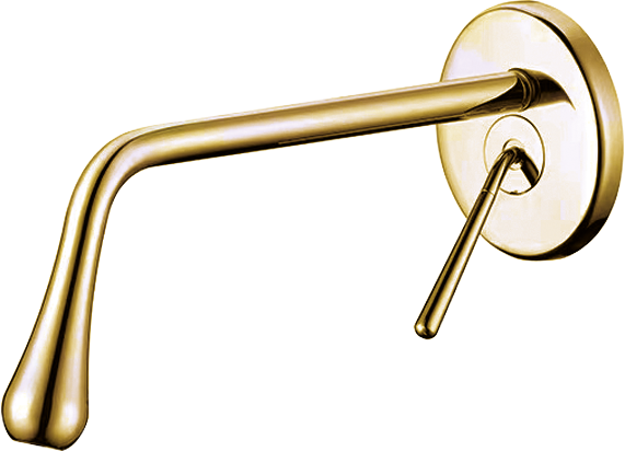 Minimal Altın Ankastre Lavabo Bataryası