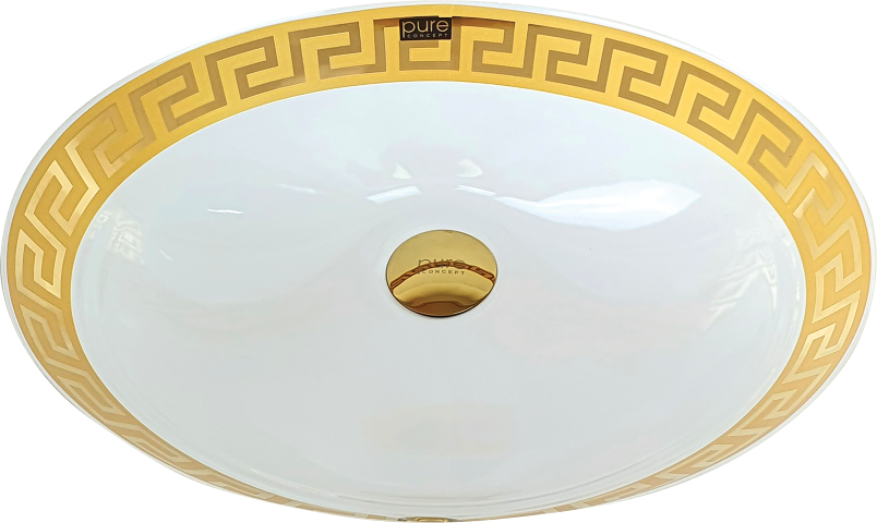 Pure Paris Gold Desenli Hilton Lavabo Tr-118 TR-118