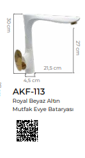 Royal Beyaz Altın Mutfak Eviye Bataryası