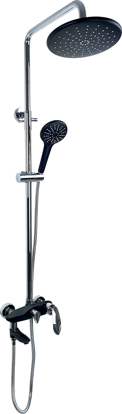 Pure Royal Siyah Krom Banyo Armatür / Duş takımi Bc-2021 BC-2021