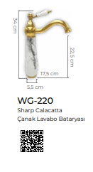 Sharp Calacatta Çanak Lavabo Bataryası