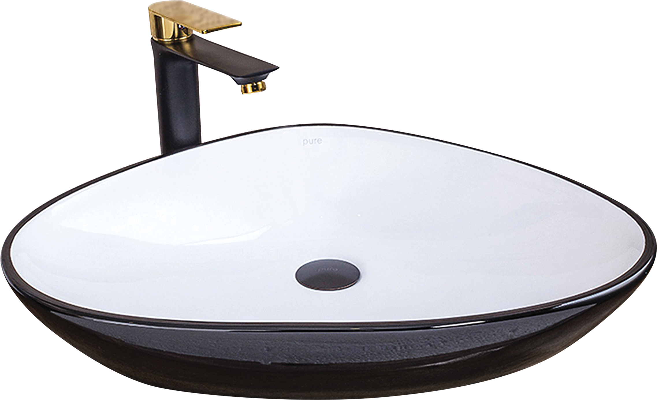 Pure Siyah/Beyaz Tezgah Üstü Lavabo Bw-173