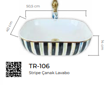 Stripe Tezgah Üstü Çanak Lavabo