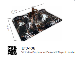 Pure Victorian Emperador Etajerli Lavabo Etj-106